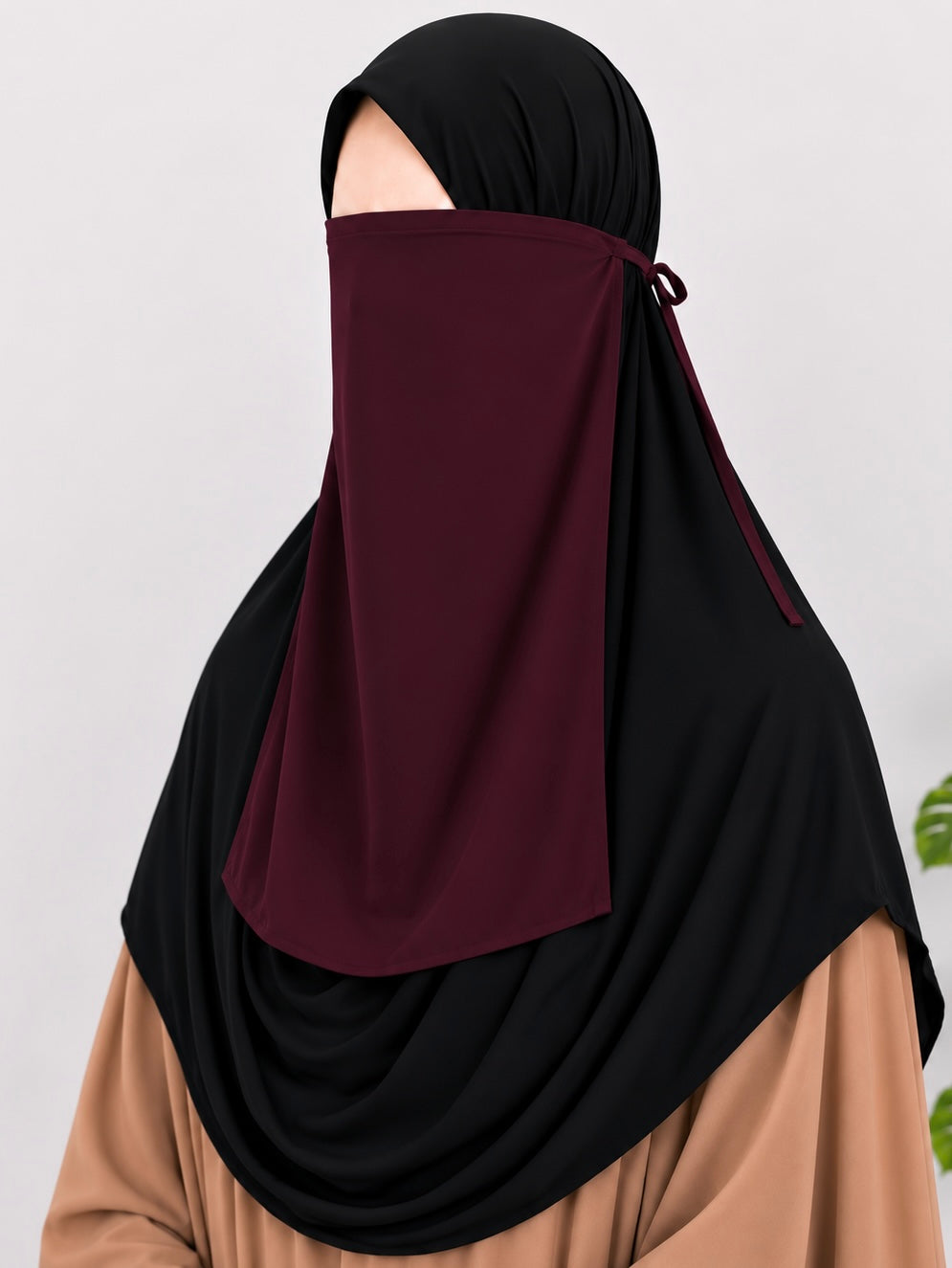 Maroon Half Niqab