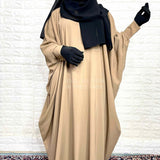 Beige Kaftan Abaya With Cuff Sleeves