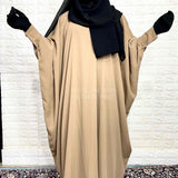 Beige Kaftan Abaya With Cuff Sleeves