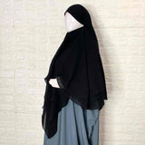 Kaftan Abaya With Three Layers Khimar Set