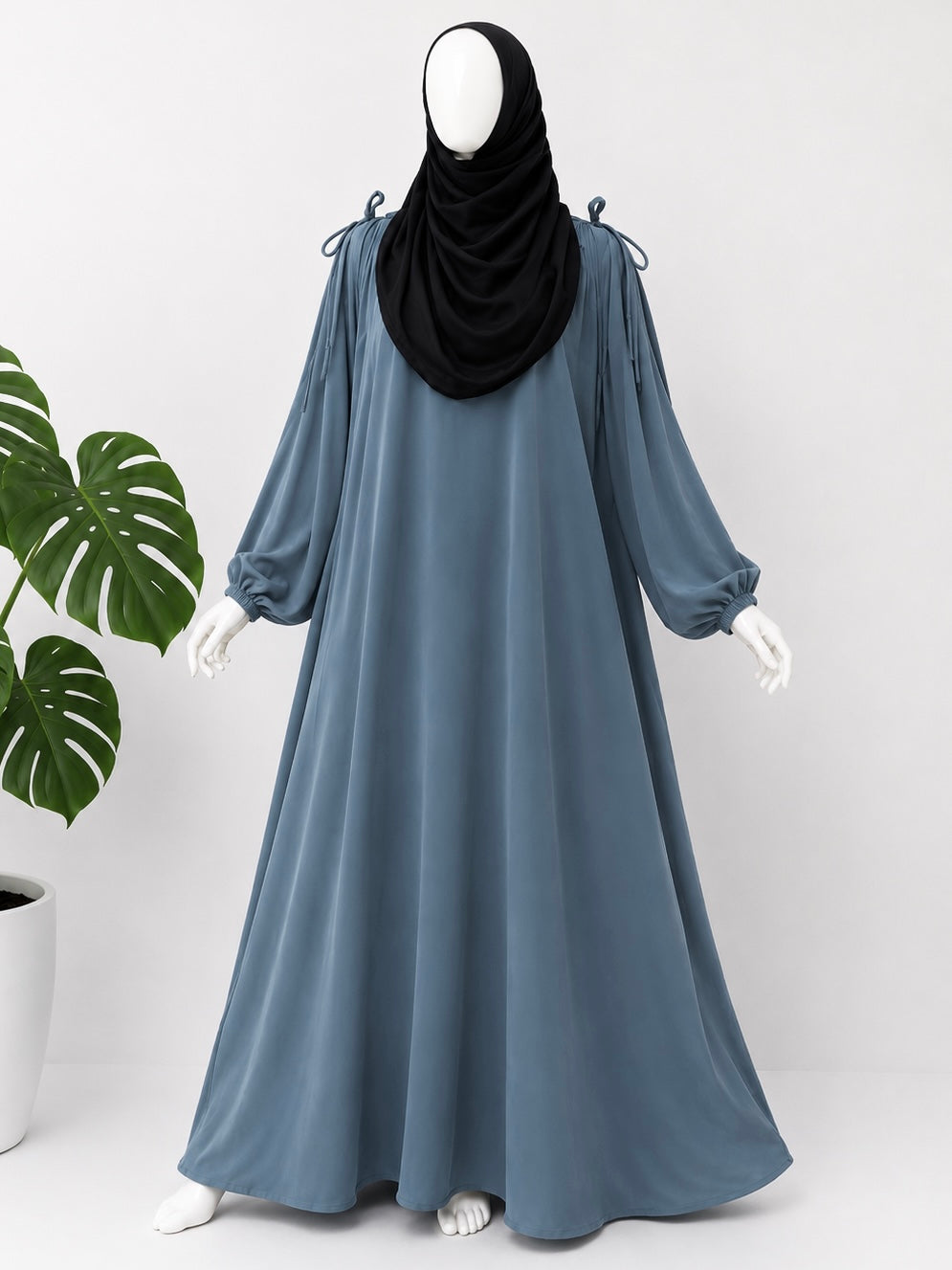 Grey IQRA String Abaya