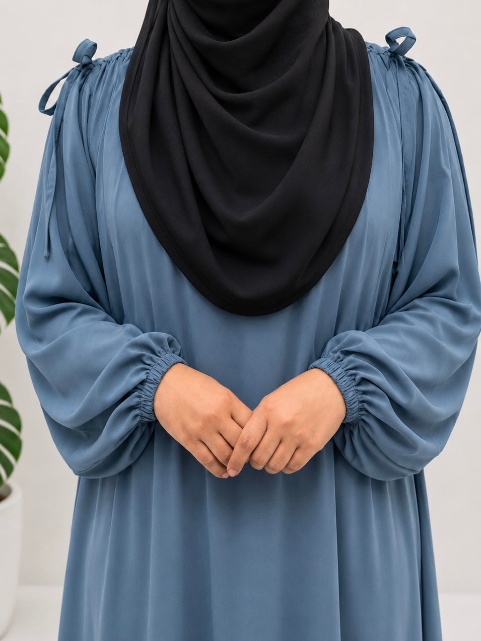 Grey IQRA String Abaya