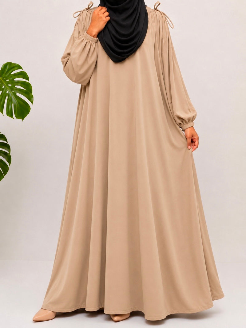 Beige IQRA String Abaya