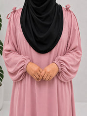Pastel Pink IQRA String Abaya