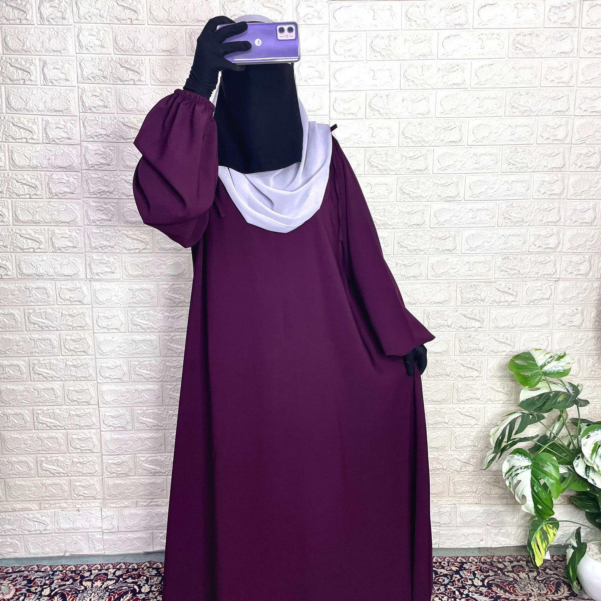 Plum IQRA String Abaya