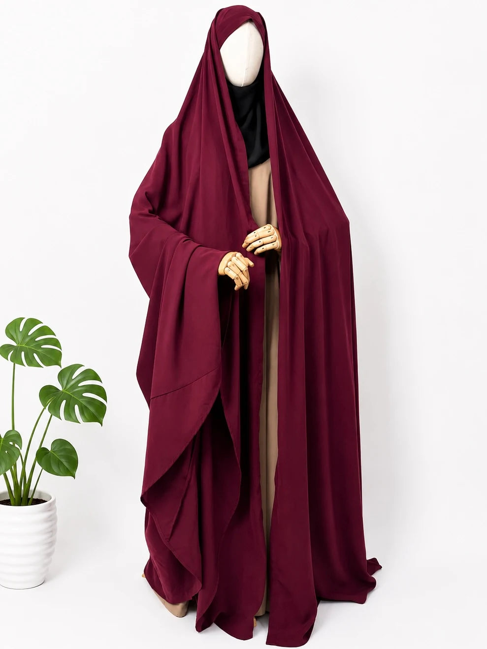 Maroon Irani Chadar Without Sleeves