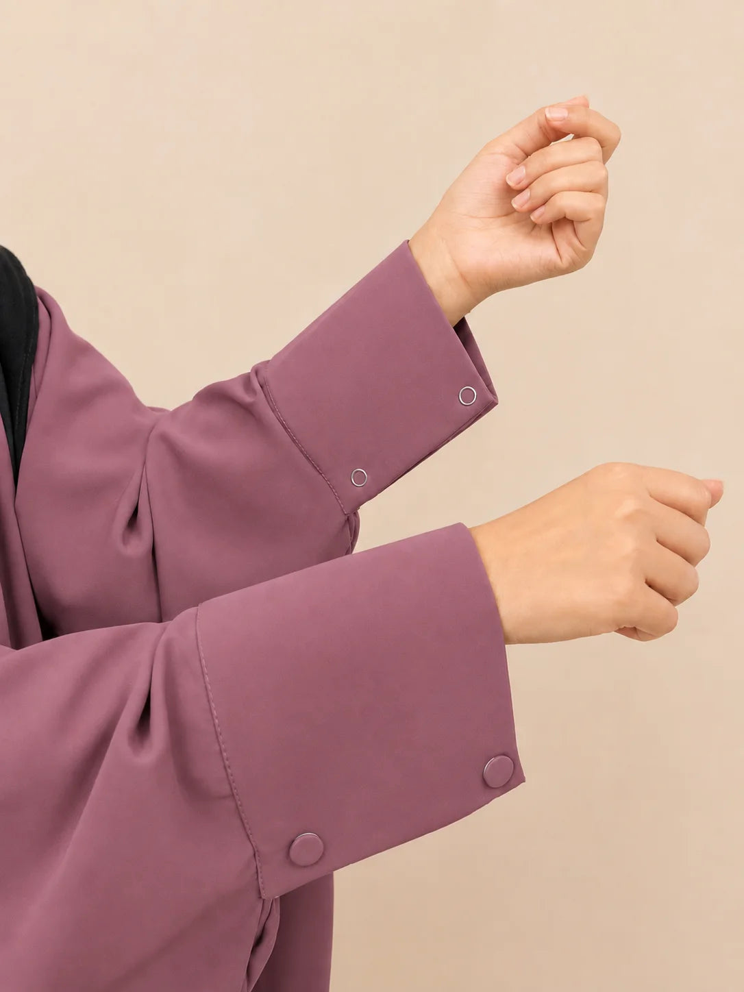 Dusty Mauve Kaftan Abaya With Cuff Sleeves
