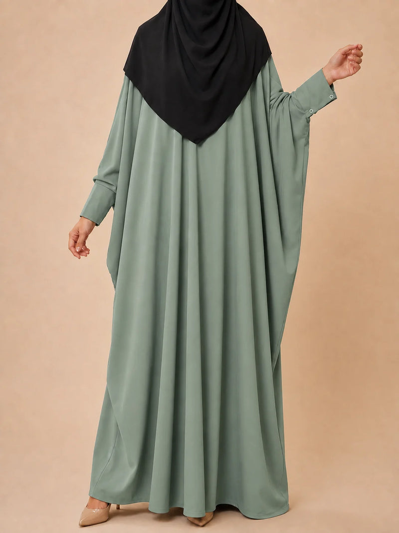 Emerald Kaftan Abaya With Cuff Buttons