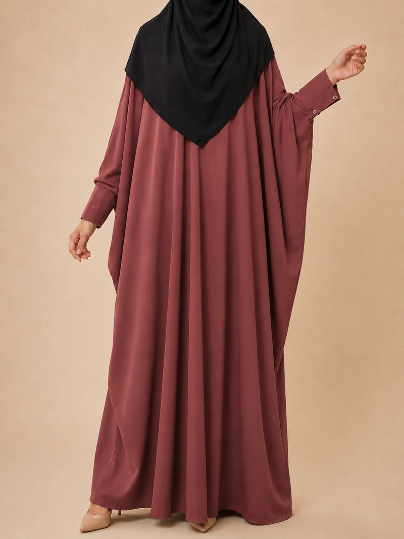 Pecan Kaftan Abaya With Cuff Buttons