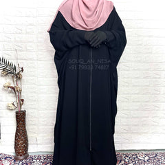 Front Open Kaftan Abaya With Zip
