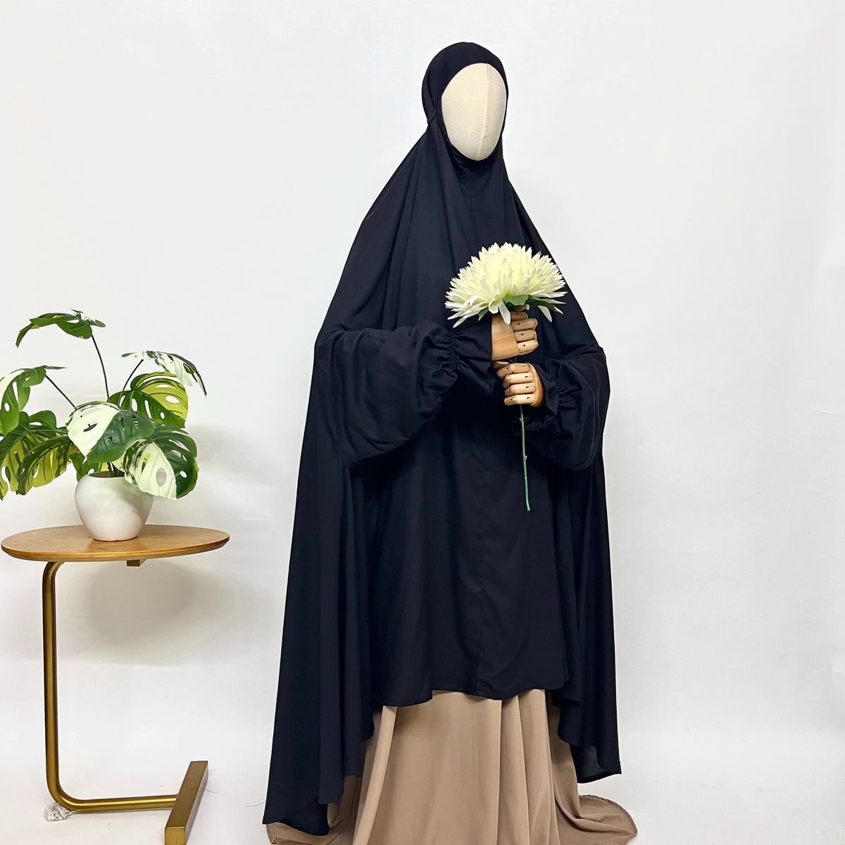 Black Long Salah Khimar