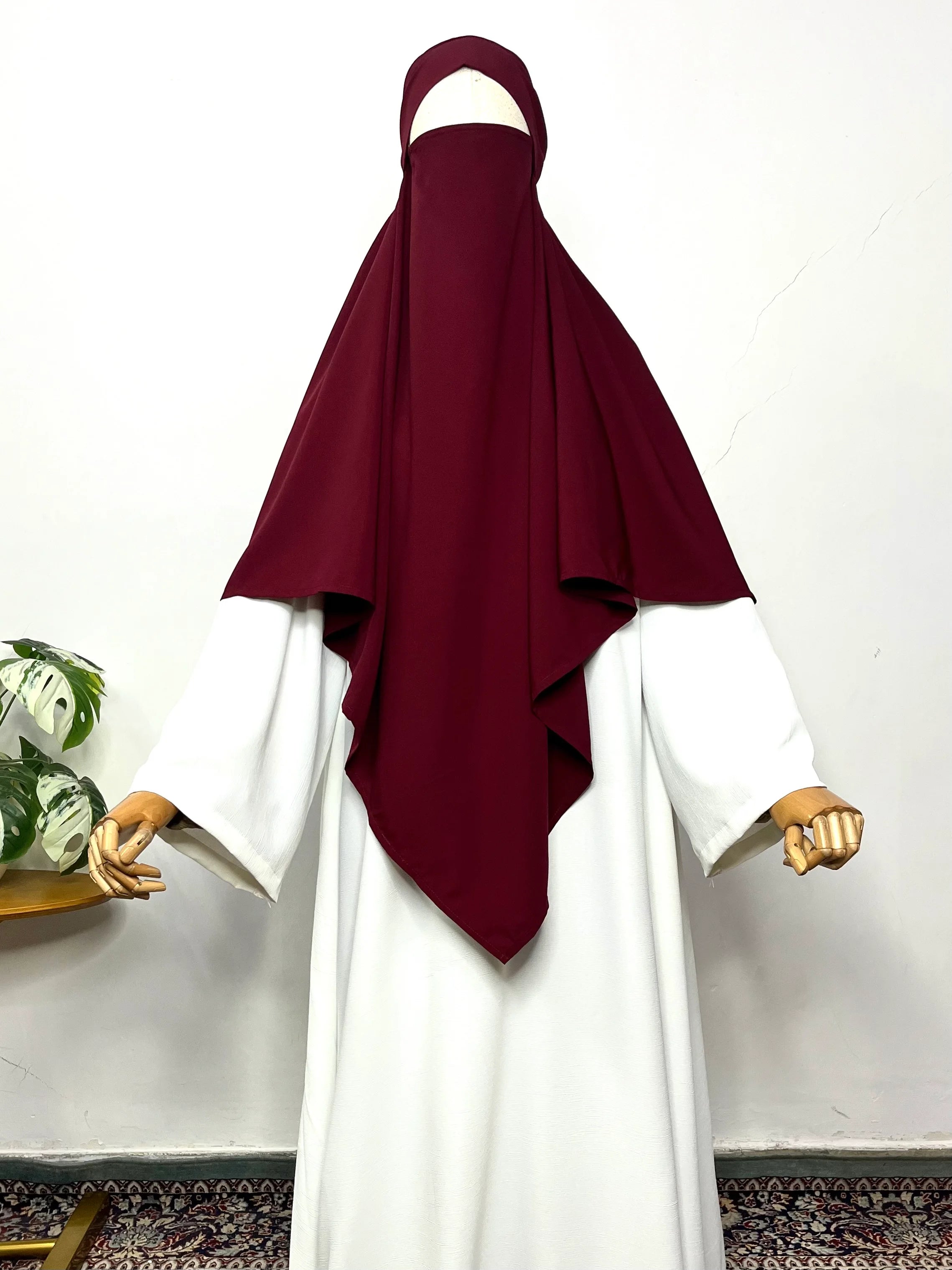 white abaya with khimar