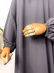 Lavender Aline Abaya With Elastic Sleeves