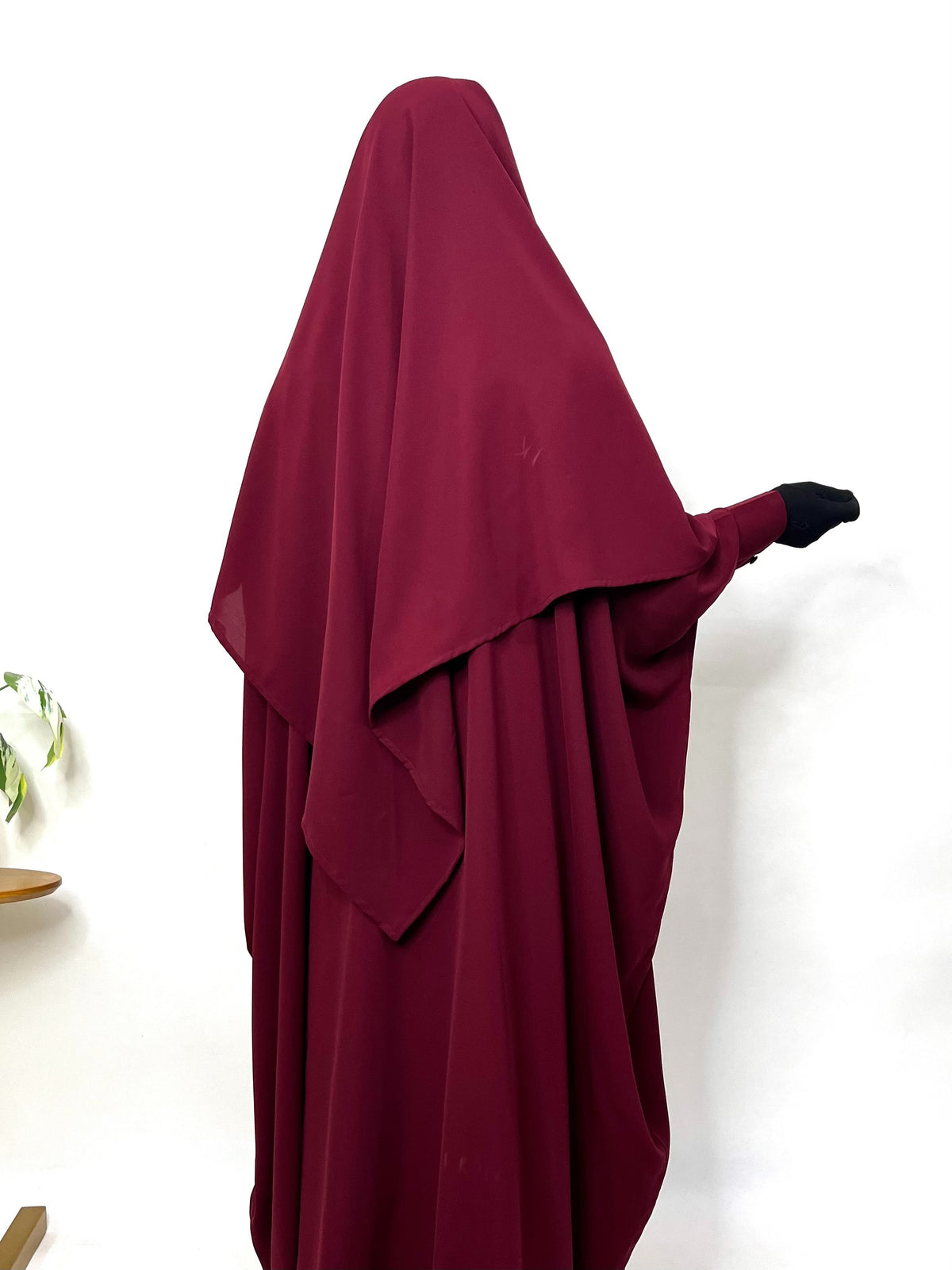 Maroon Kaftan Abaya Or Khimar Set