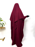 Maroon Kaftan Abaya Or Khimar Set