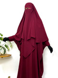 Maroon Kaftan Abaya Or Khimar Set