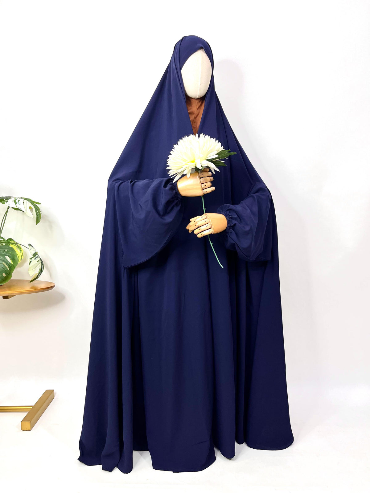Navy Irani Chadar With Sleeves
