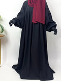 Frills Abaya With Pleated Sleeves