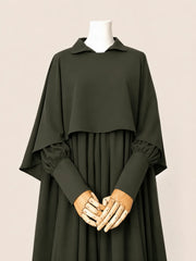 Olive Nursing Abaya With Cape