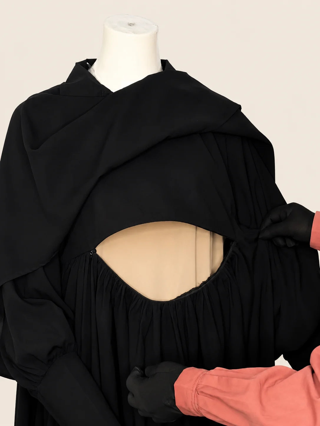 Black Nursing Abaya With Cape