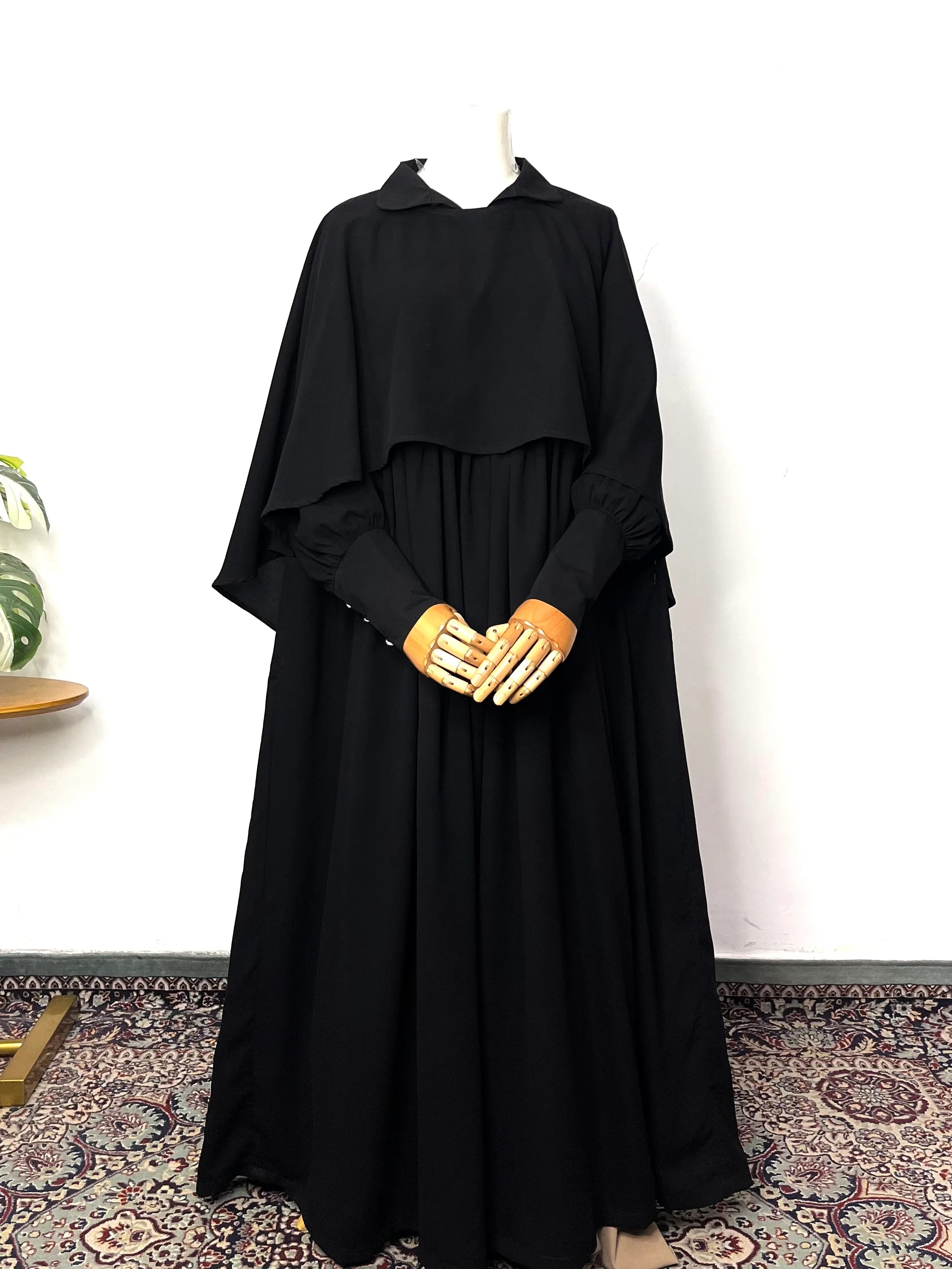 Nursing abaya with cape