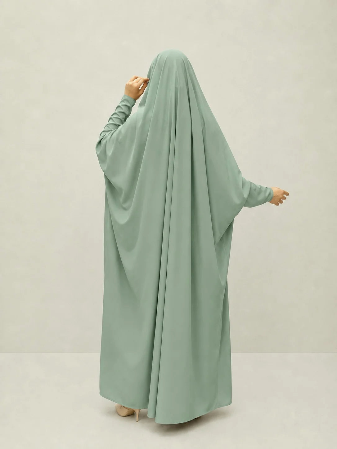 Emerald Jilbab With Plain Sleeves