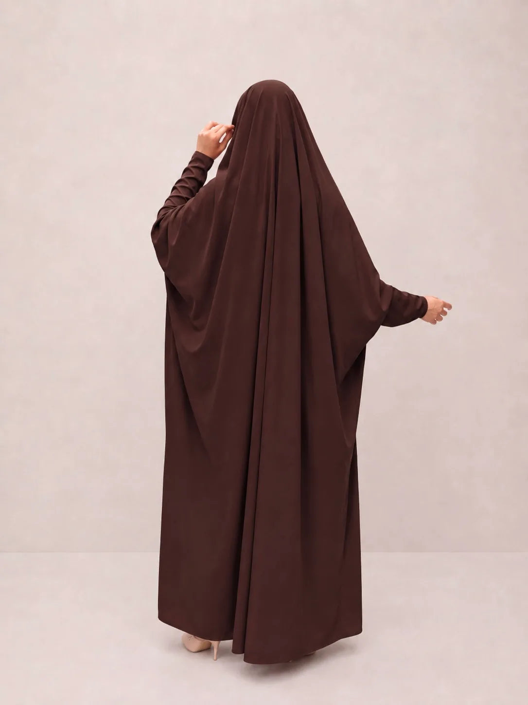 Brown Jilbab With Plain Sleeves