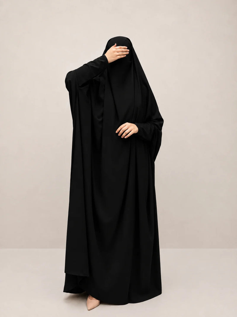 Black Jilbab With Plain Sleeves