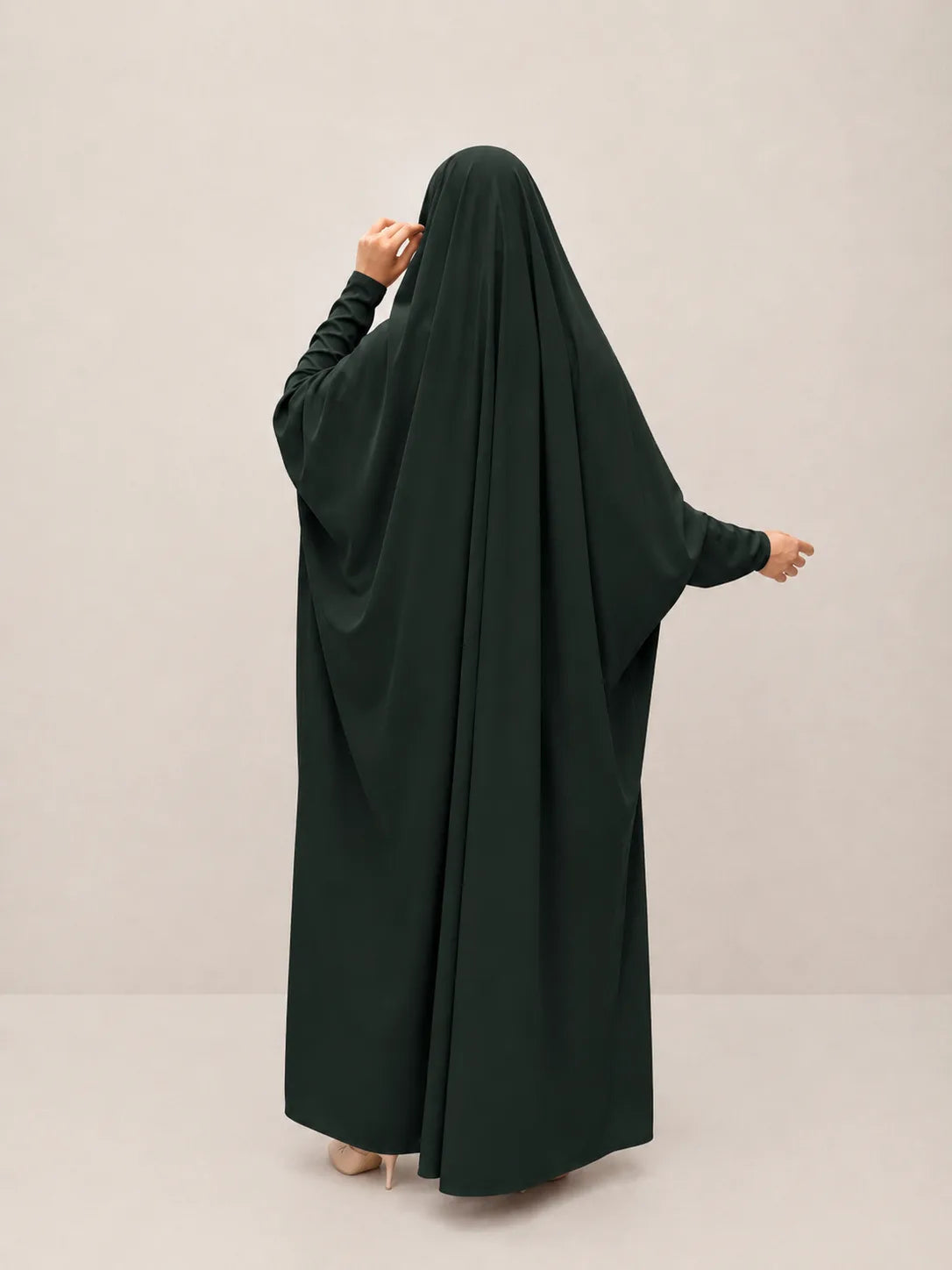 Hunter Green Jilbab With Plain Sleeves