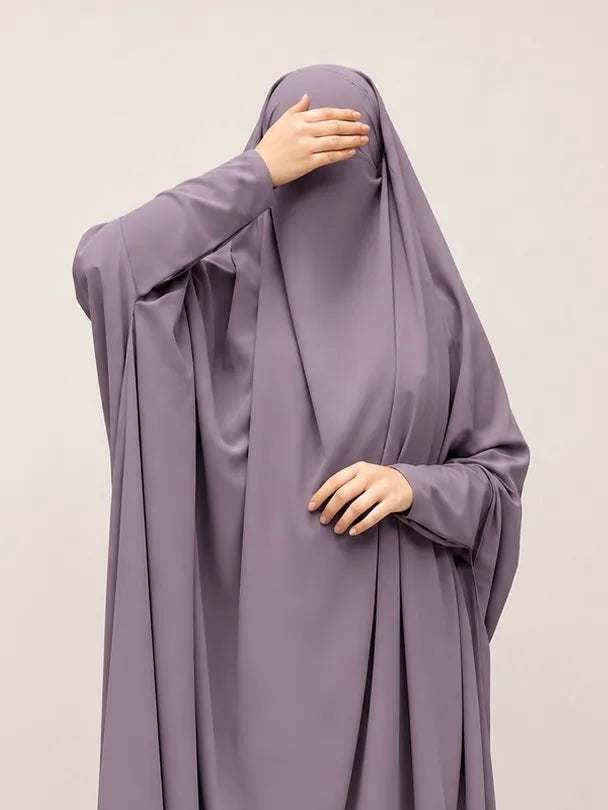 Lavender Jilbab With Plain Sleeves