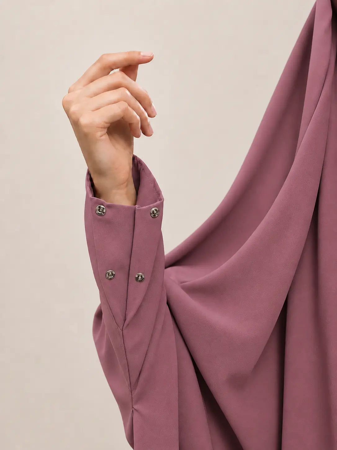 Dusty Mauve Jilbab With Plain Sleeves