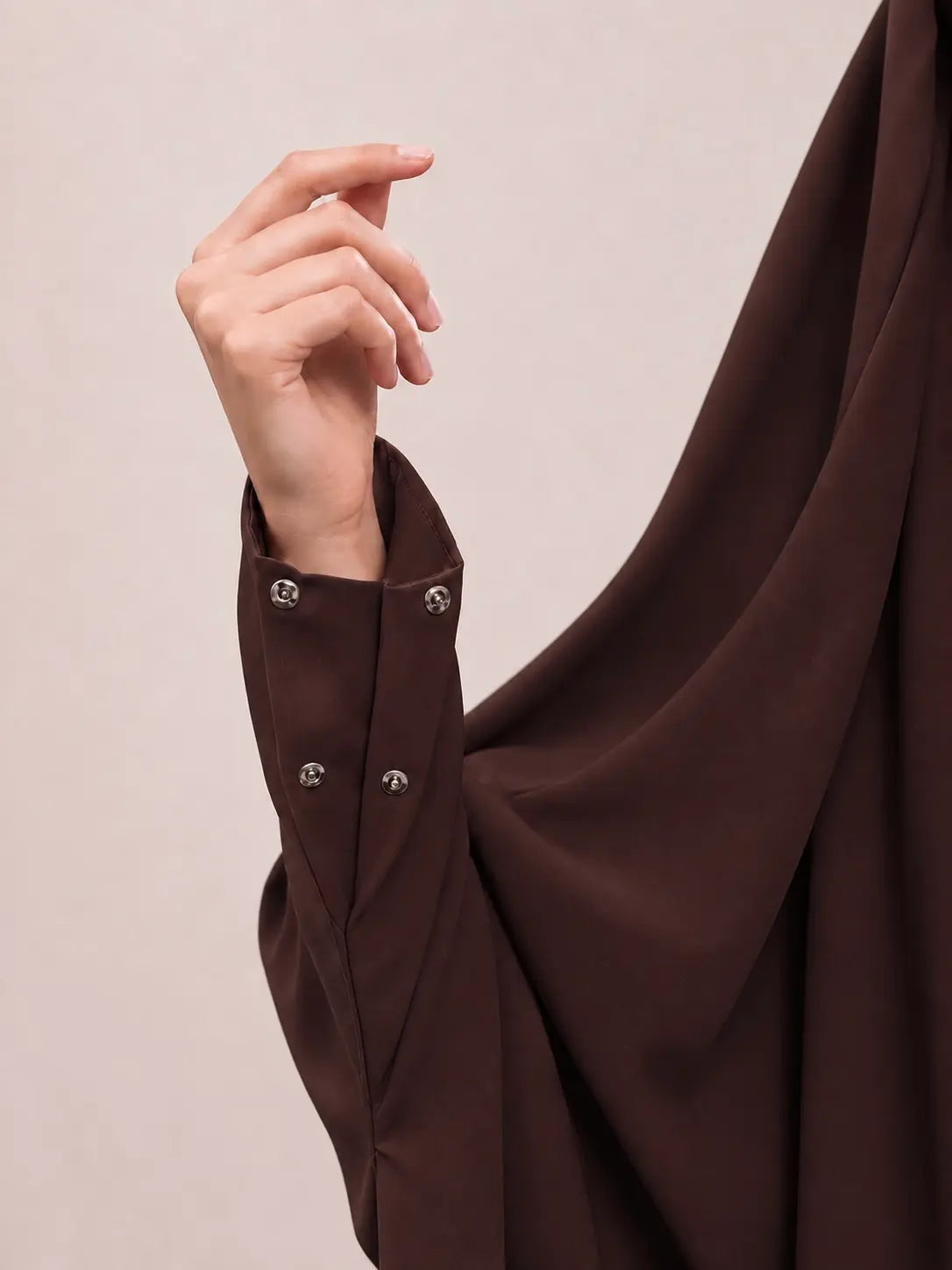 Brown Jilbab With Plain Sleeves
