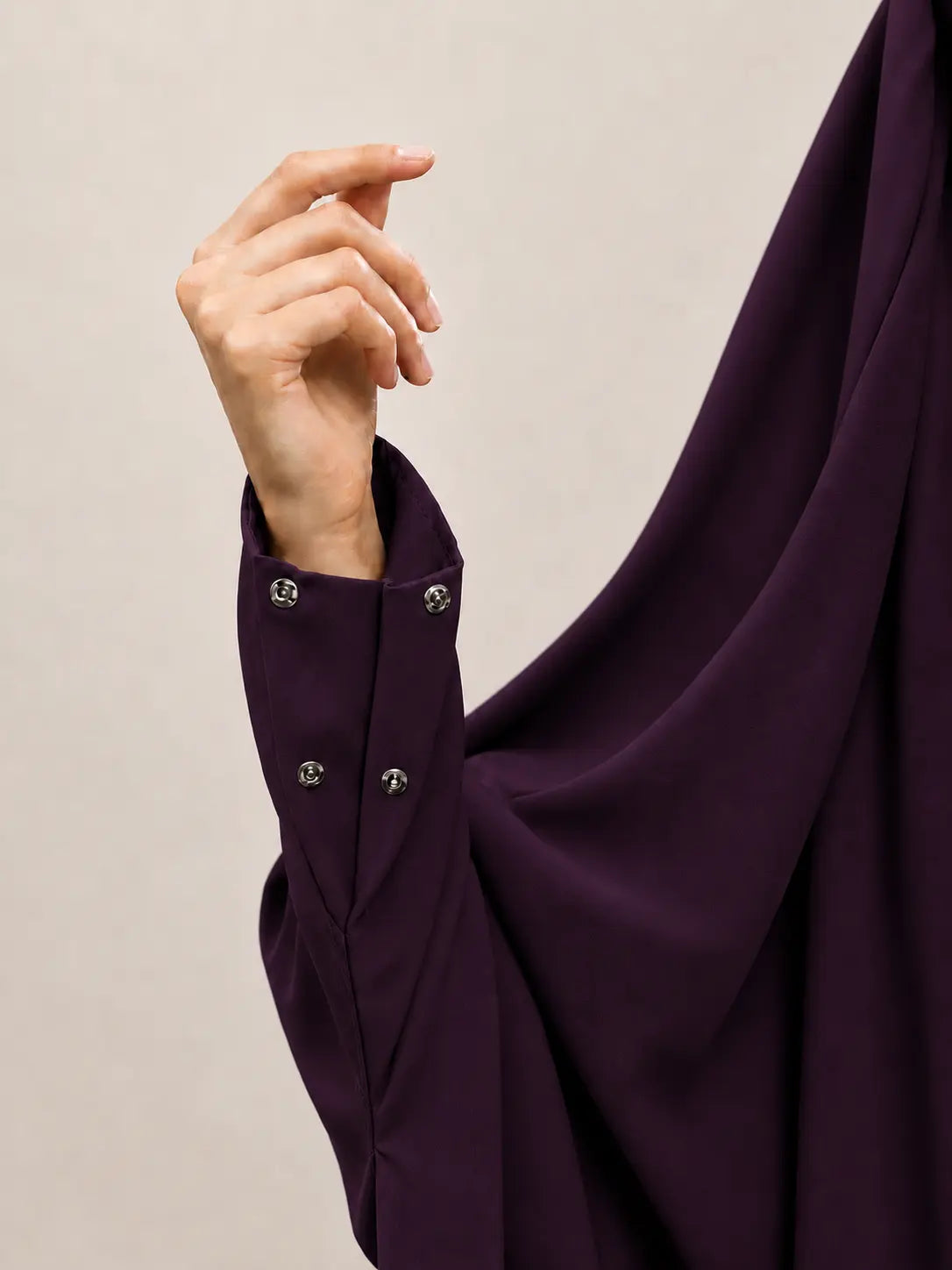 Plum Jilbab With Plain Sleeves