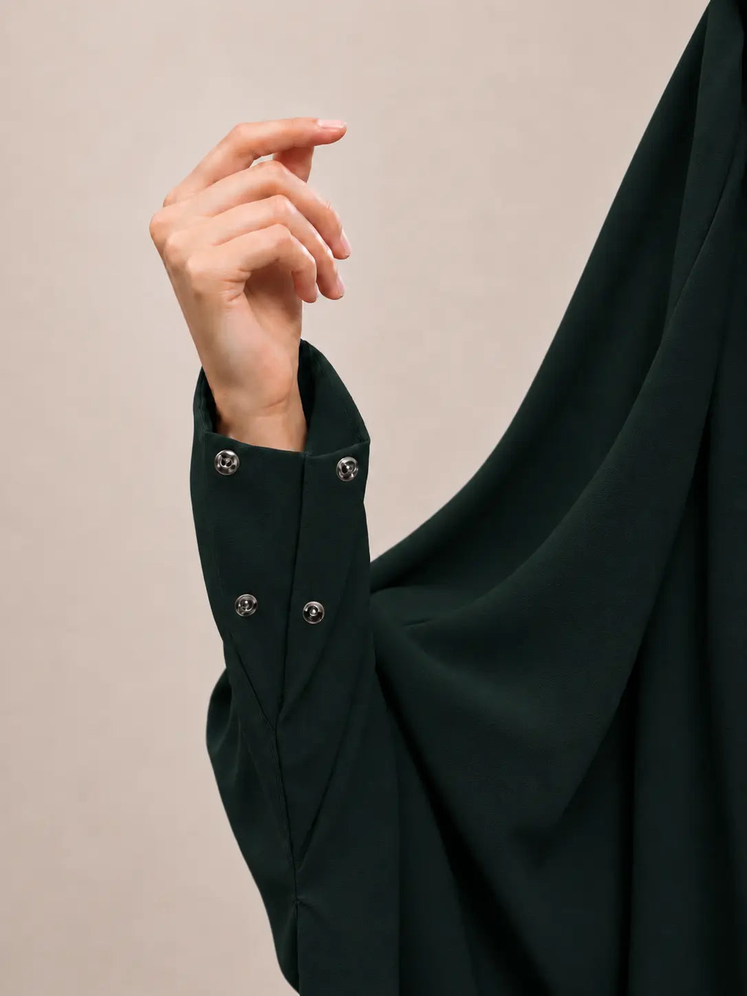 Hunter Green Jilbab With Plain Sleeves