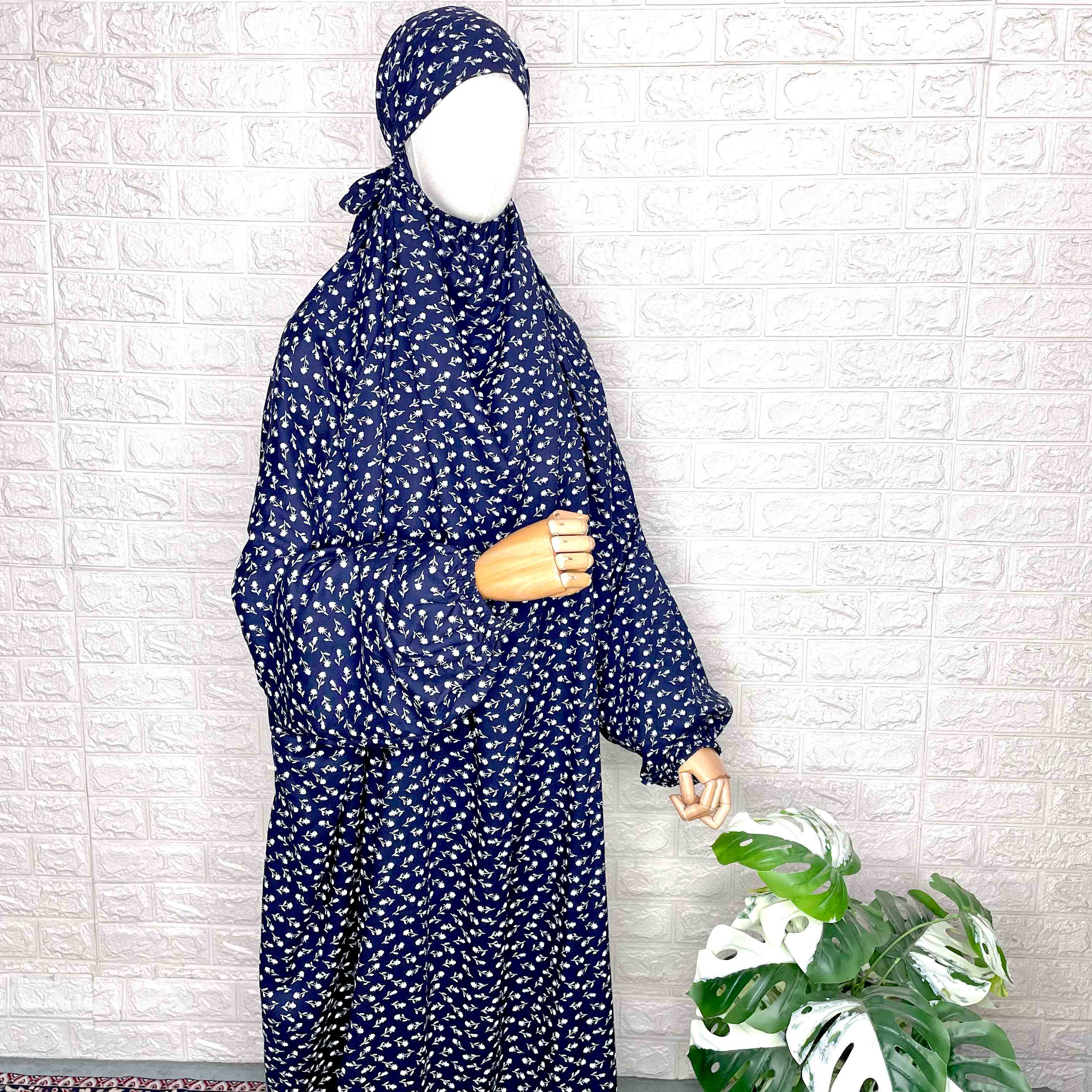 Blue Rayon Cotton Prayer Jilbab