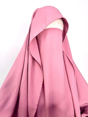 Pink Two Pc Jilbab With Skirt