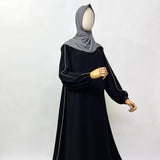 Black Abaya With Piping