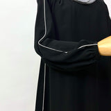 Black Abaya With Piping
