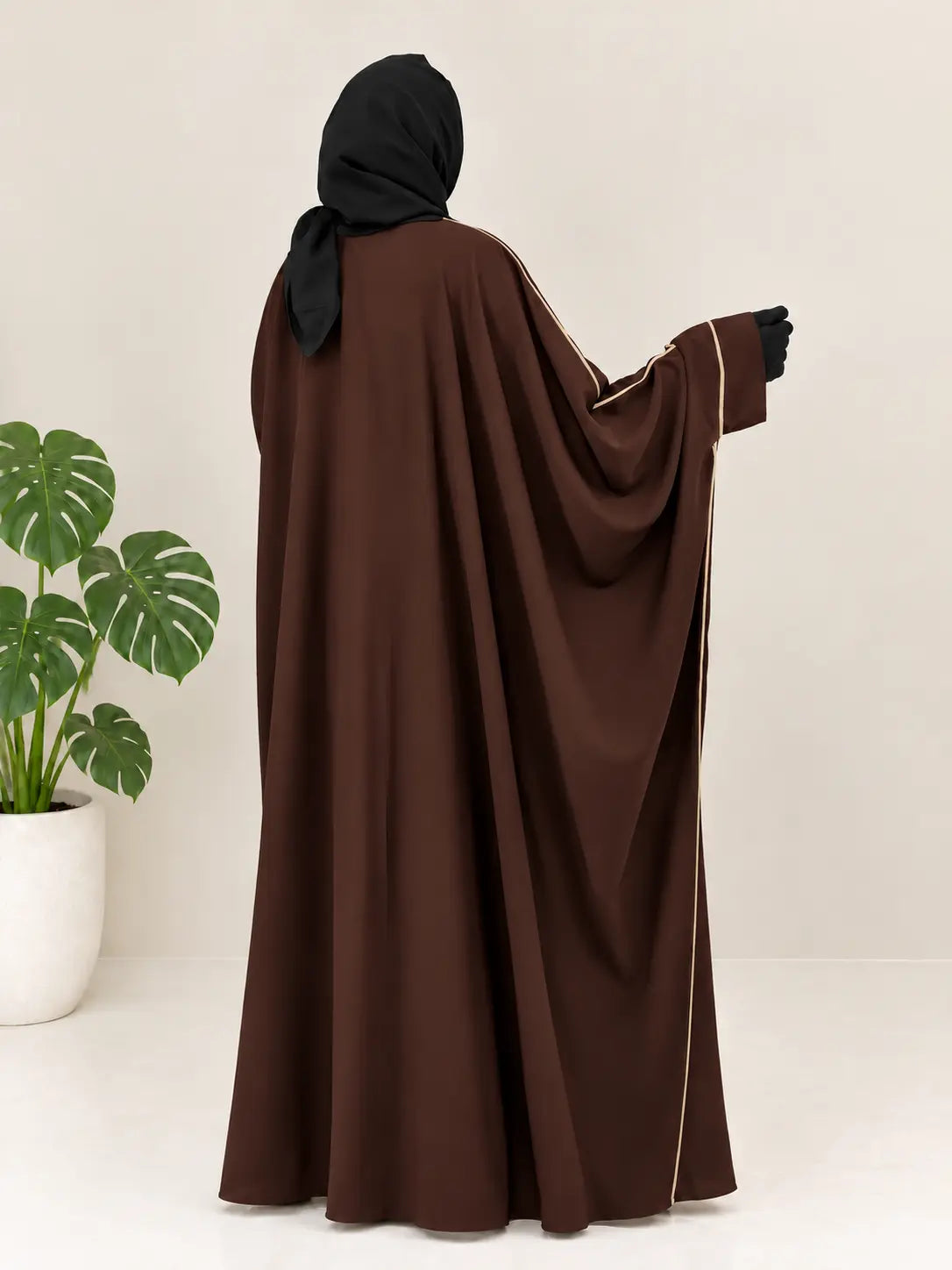 Kaftan Abaya With Contrast Piping