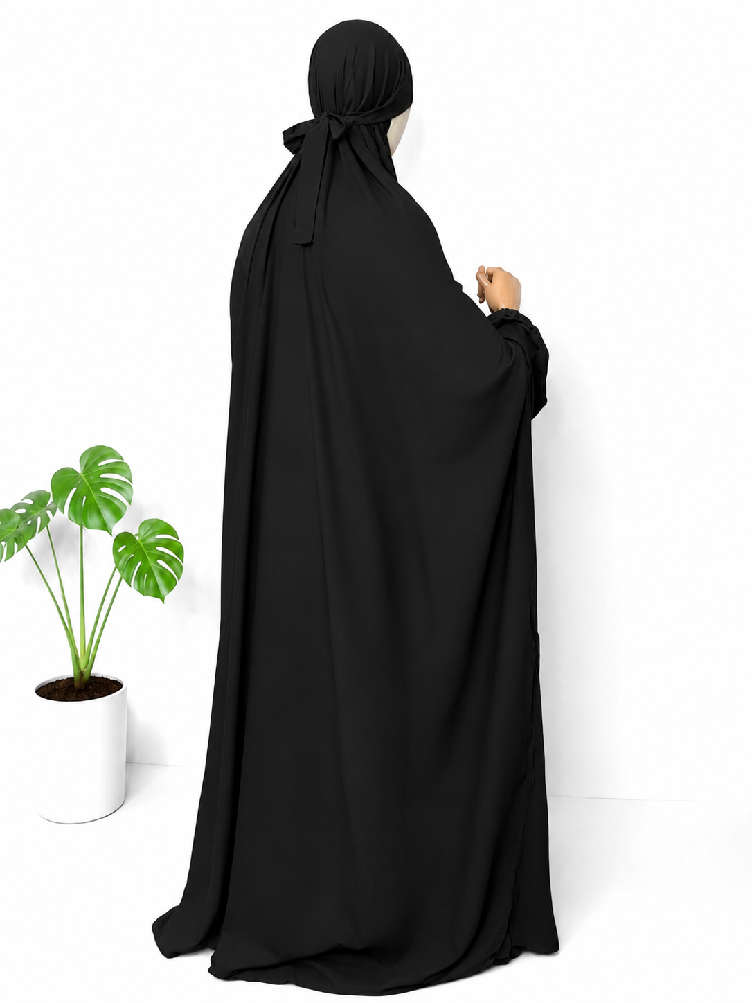 Black Solid Prayer Jilbab