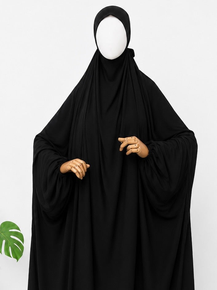 Black Solid Prayer Jilbab