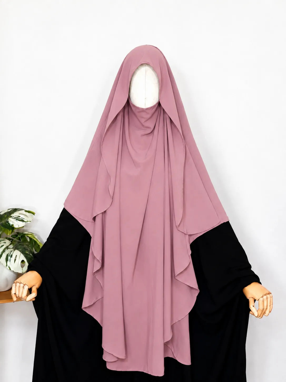 Pastel Pink Flap Round Khimar