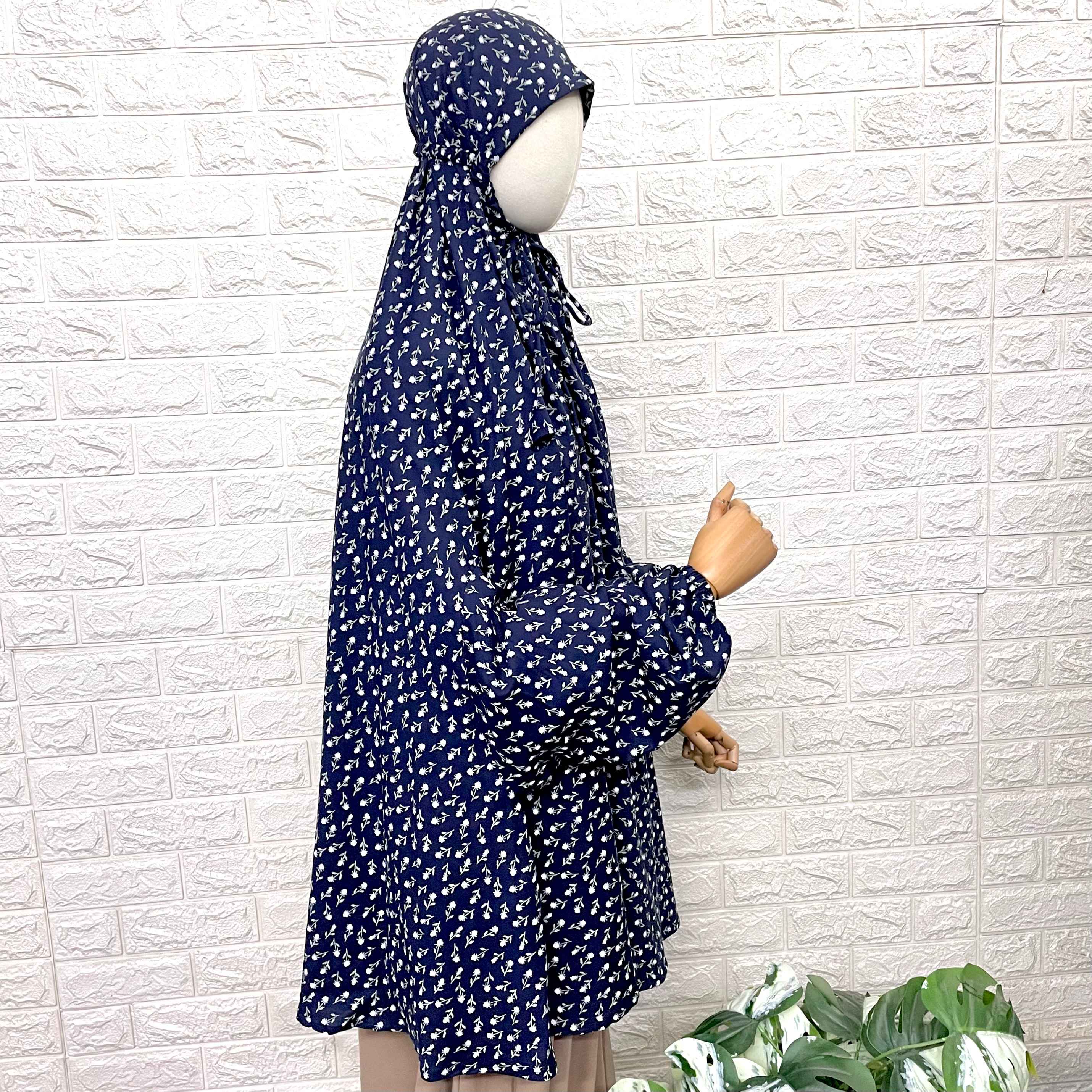 Blue Rayon Cotton Salah Khimar