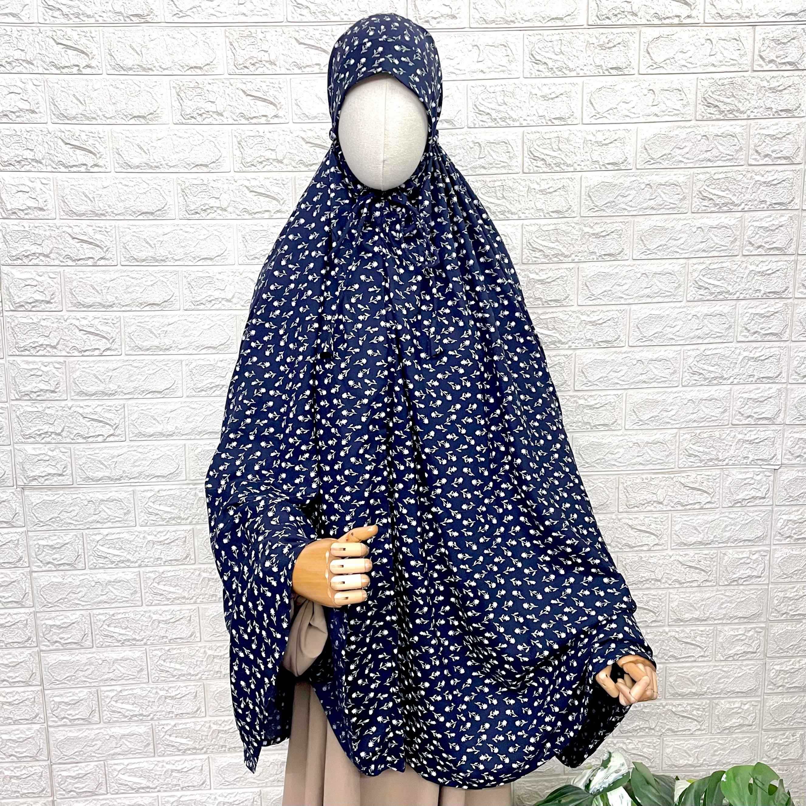 Blue Rayon Cotton Salah Khimar