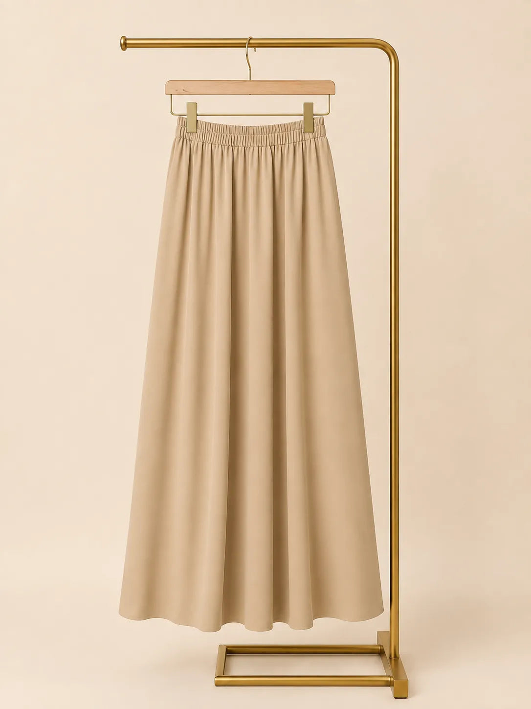 Beige Two Pc Jilbab With Skirt