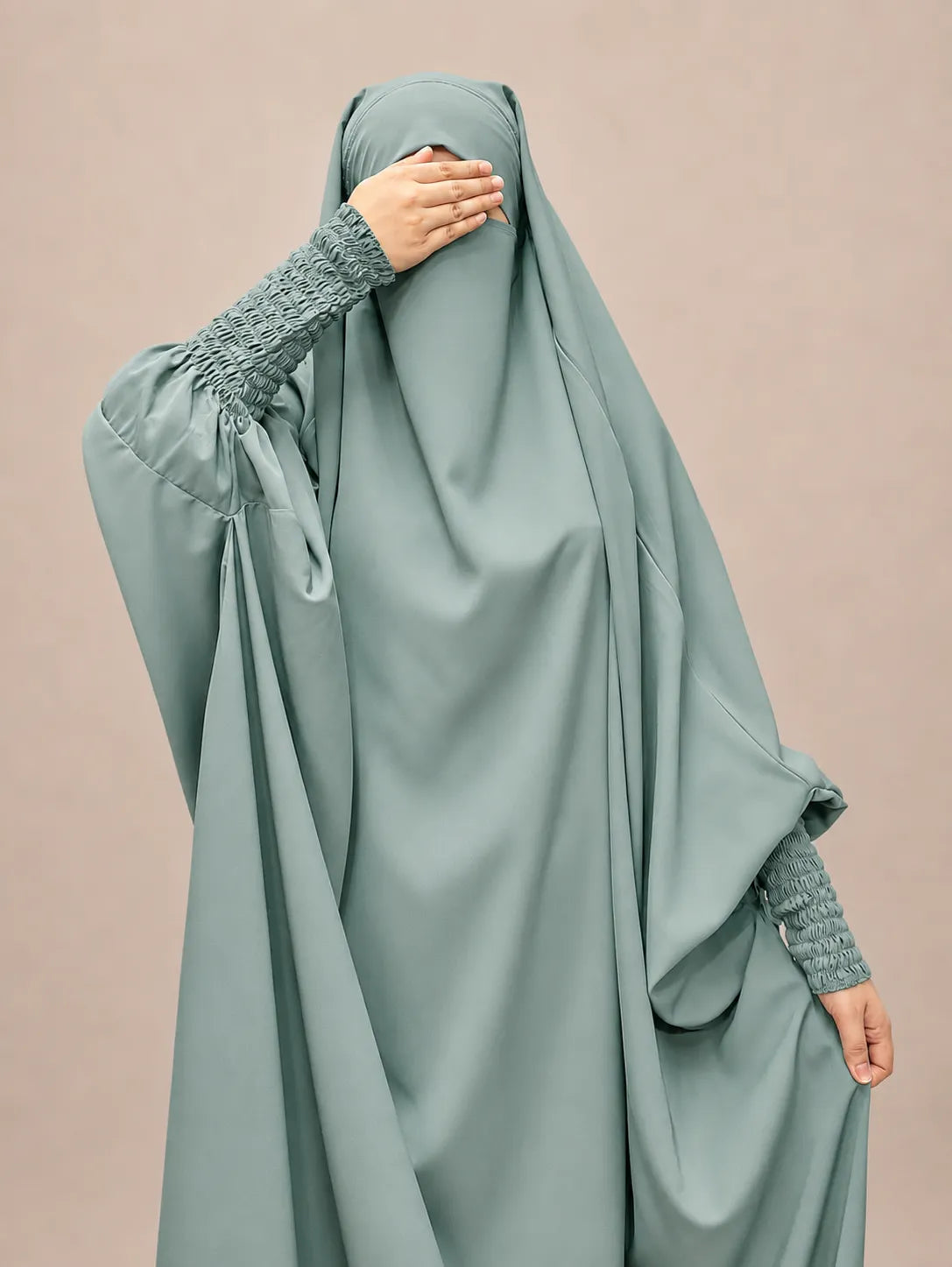 Sapphire Jilbab With Smocked Sleeves