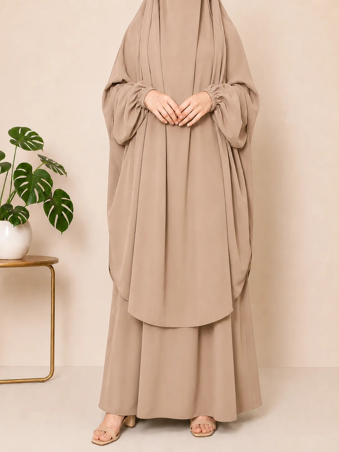 Beige Two Pc Jilbab