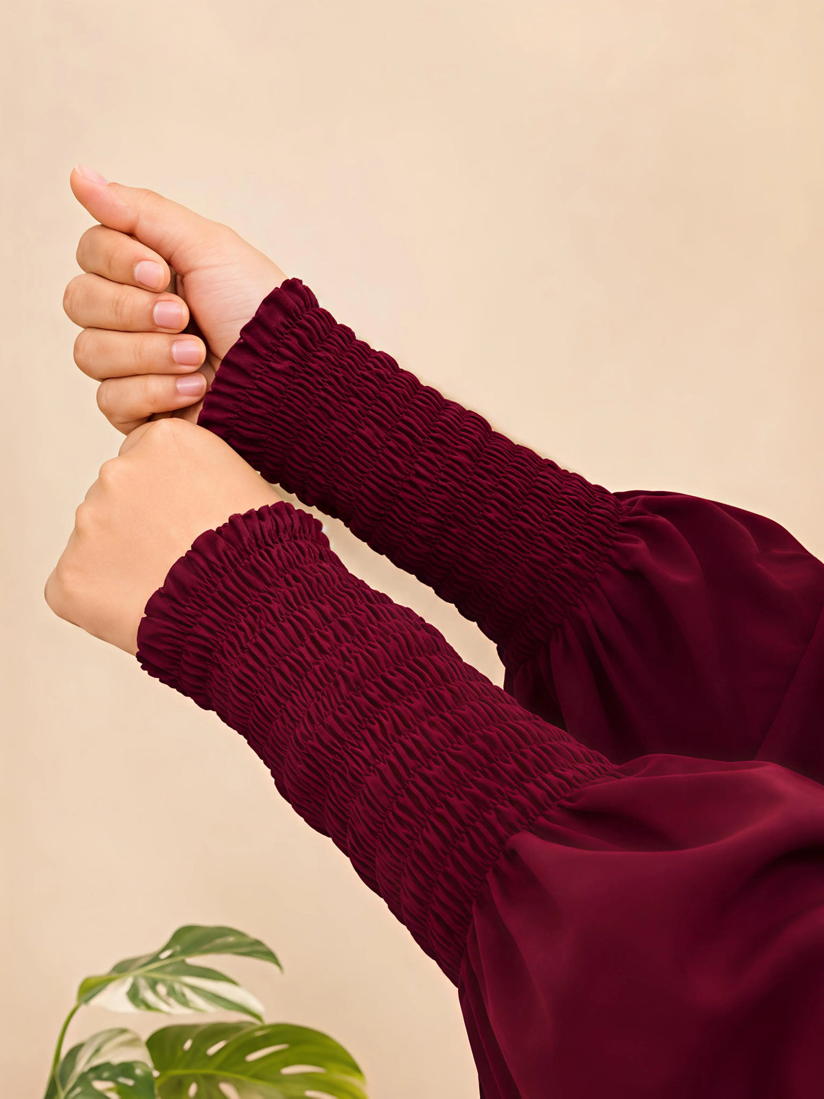 Maroon Two Pc Jilbab With Skirt