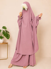 Two Pc Jilbab With Flower Sleeves