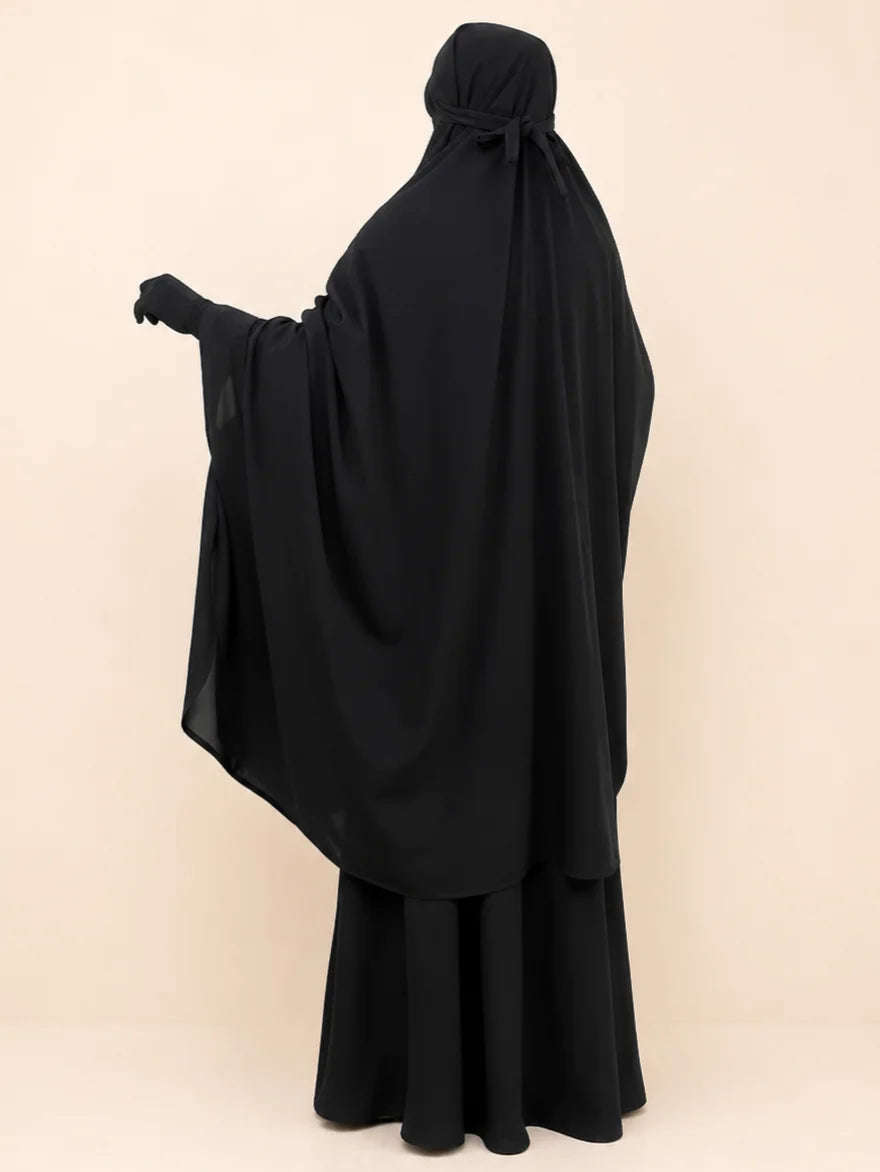 Black Two Pc Abaya Set